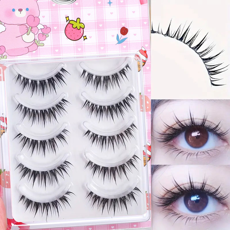 Anime Cosplay Lashes - 5 Pairs of Wet Comic Eyelashes,