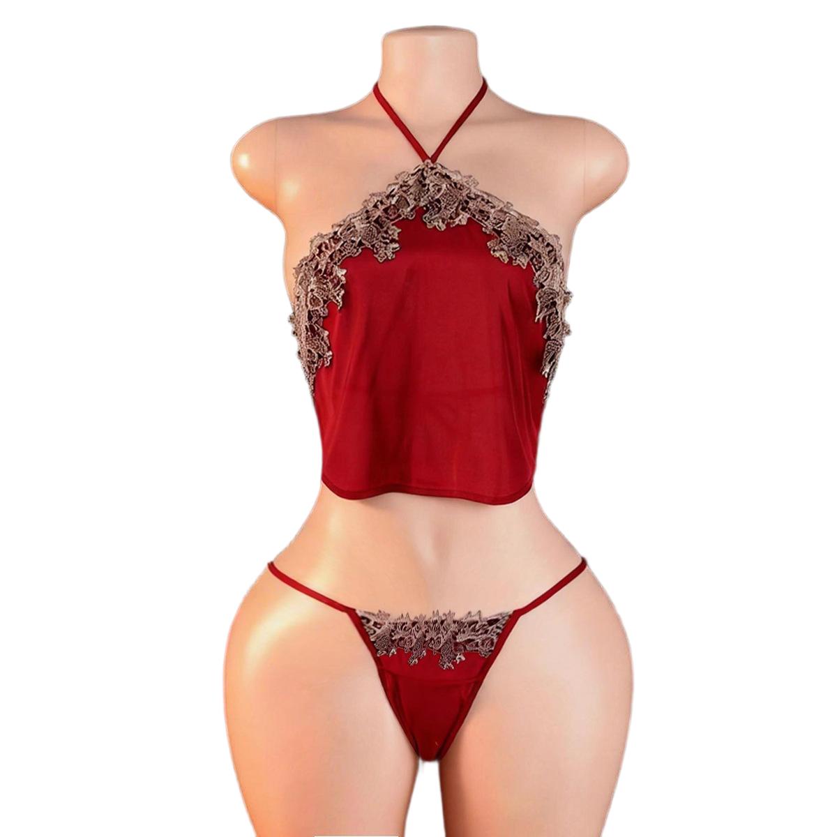 Anime Cosplay Women - Court Red Bellyband with Panty Sling