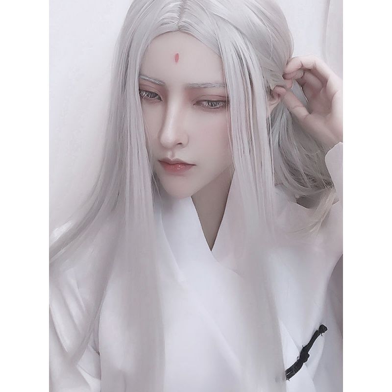 Men Hanfu Long Straight Hair A - Anime Cosplay Long Hair ulasan dan harga