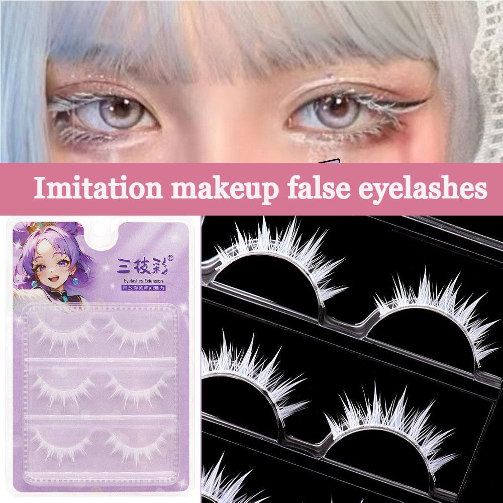 White False Eyelashes Cosplay  - Anime Cosplay Lashes ulasan dan harga