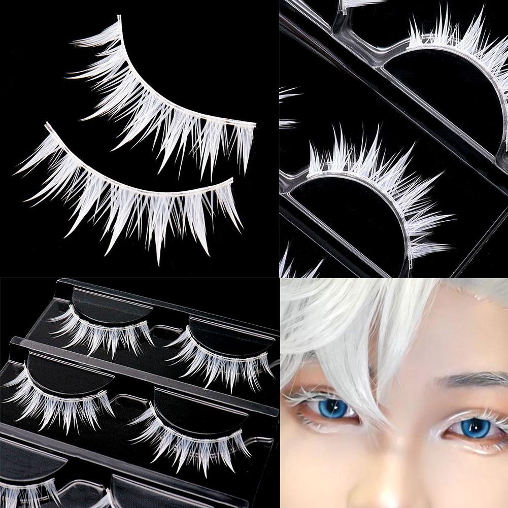 White False Eyelashes Cosplay  - Anime Cosplay Lashes ulasan dan harga