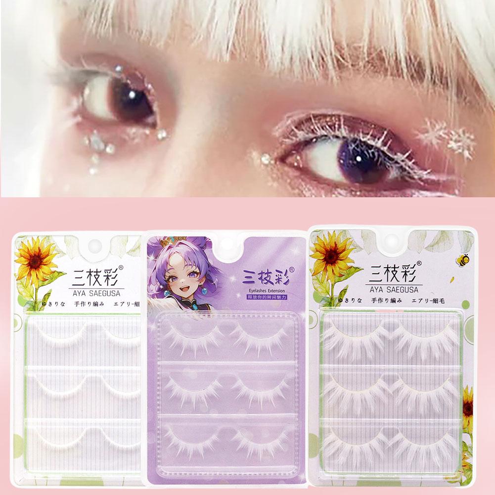 White False Eyelashes Cosplay  - Anime Cosplay Lashes ulasan dan harga