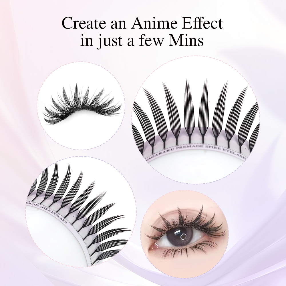 NAGARAKU Premade Spire Eyelash - Anime Cosplay Lashes ulasan dan harga