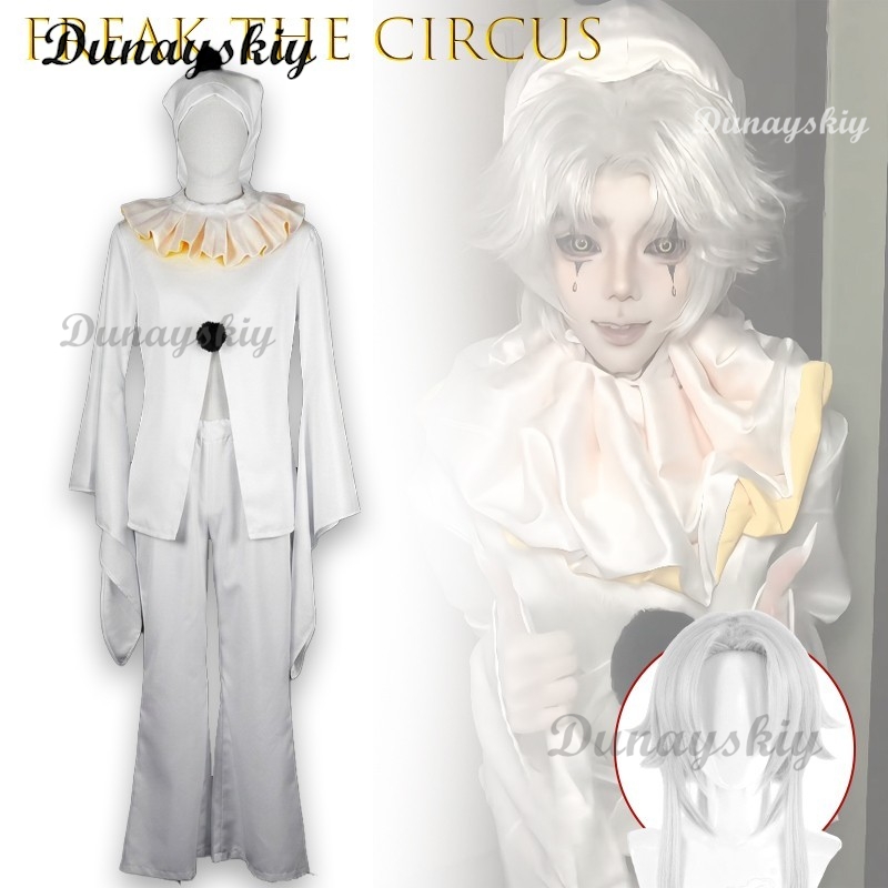 Pierrot Freak Party White Clow - Anime Cosplay Long Hair ulasan dan harga